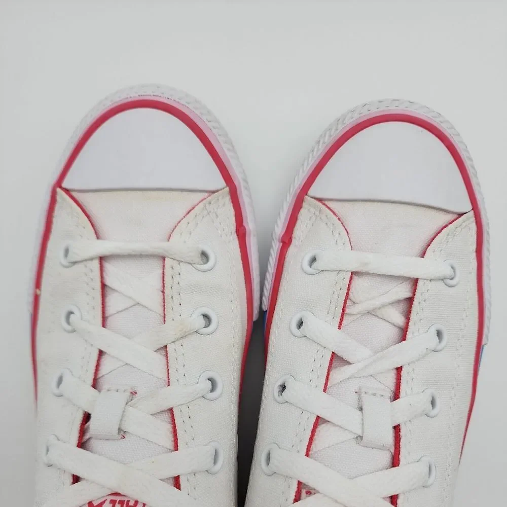 Converse Chuck Taylor All Star Ox Junior Girls Size 3.5 White Pink Sneaker Shoes